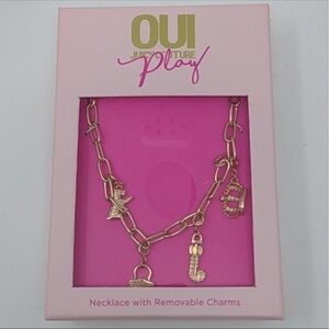 Juicy Couture Oui Play Gold Necklace With Removable Charm